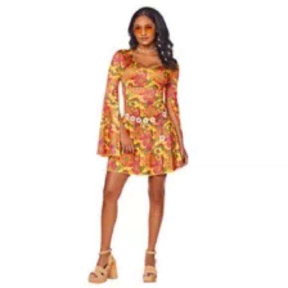 Spirit Vibrant Floral Hippie Costume - Picture 1 of 5